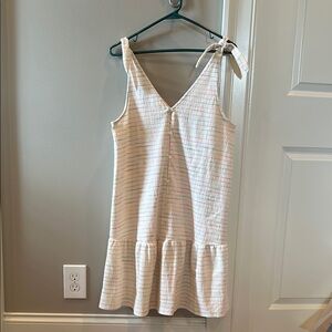 LOFT White Striped Mini Dress